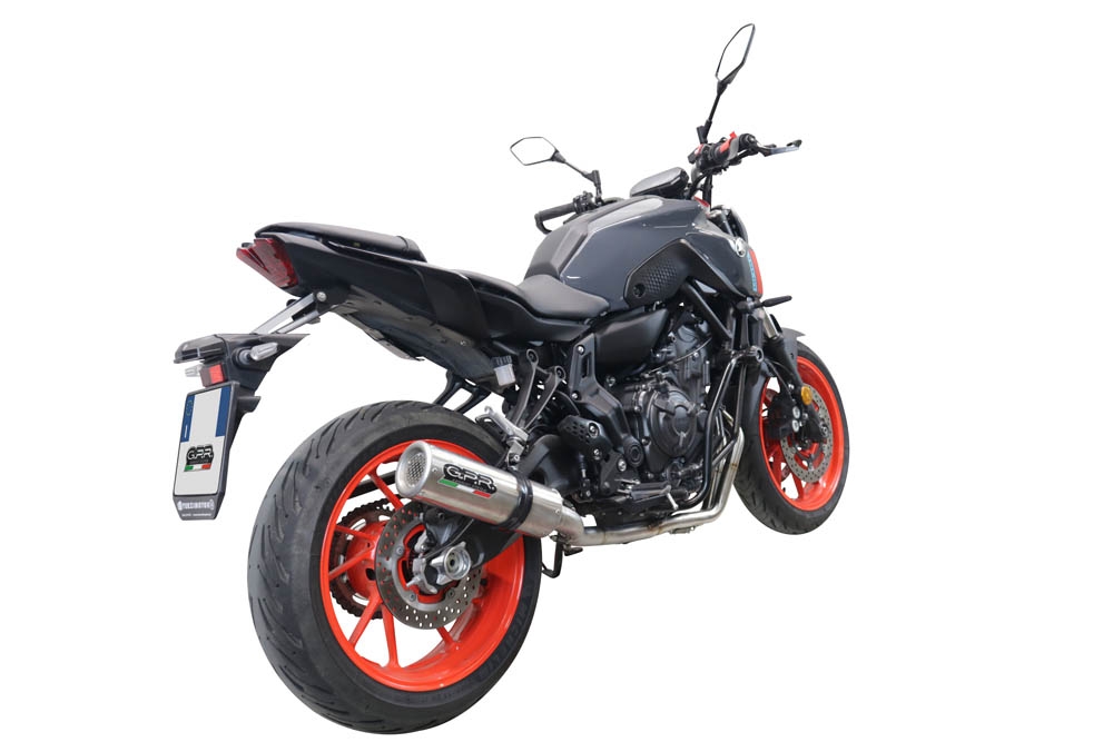 Escape compatível com Yamaha Mt-07 2021-2024, M3 Inox , Escape completo, não legal para países da UE, com db killer removível 