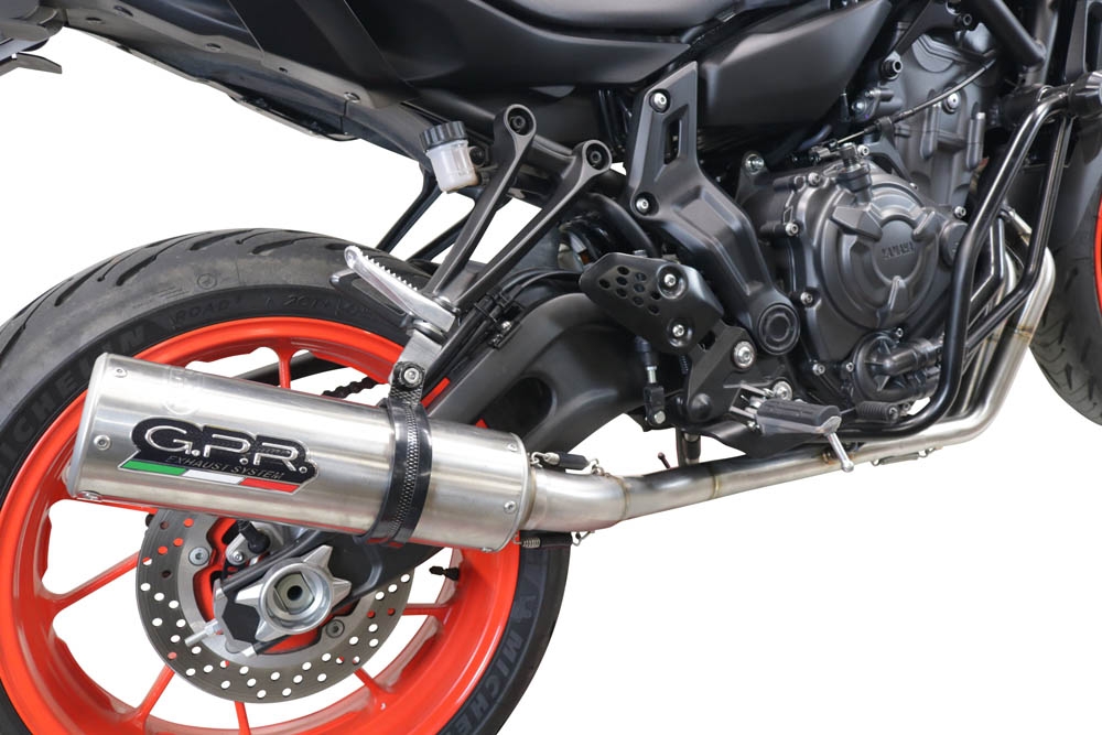 Escape compatível com Yamaha Mt-07 2021-2024, M3 Inox , Escape completo, não legal para países da UE, com db killer removível 