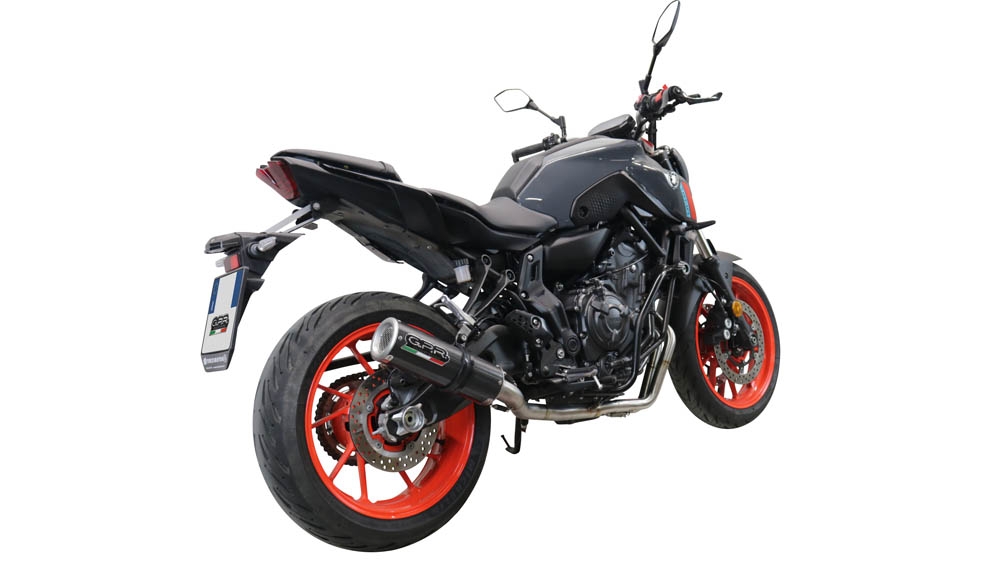 Escape compatível com Yamaha Mt-07 2021-2024, M3 Poppy , Escape completo, não legal para países da UE, com db killer removível 