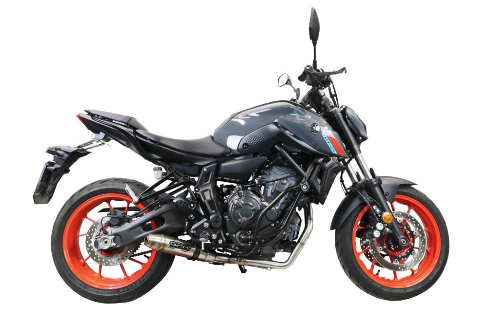 Escape compatível com Yamaha Mt-07 2021-2024, Deeptone Inox, Escape completo, não legal para países da UE, com db killer removível 