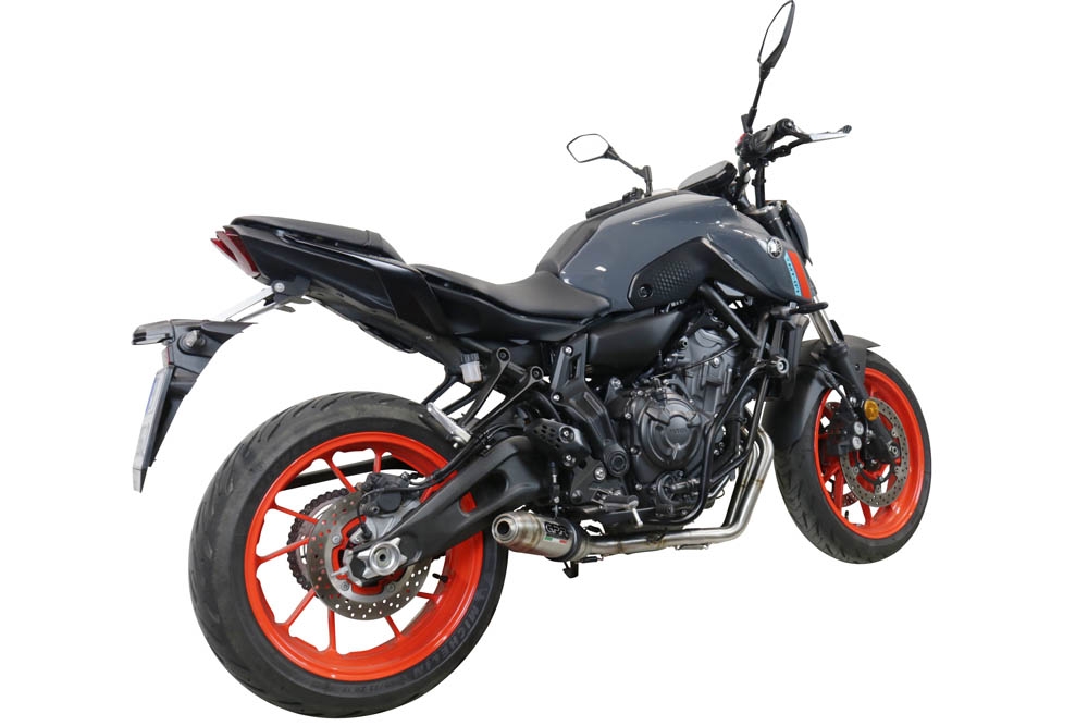 Escape compatível com Yamaha Mt-07 2021-2024, Deeptone Inox, Escape completo, não legal para países da UE, com db killer removível 