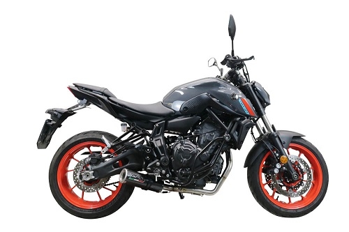 Escape compatível com Yamaha Mt-07 2021-2024, M3 Black Titanium, Escape completo, não legal para países da UE, com db killer removível 