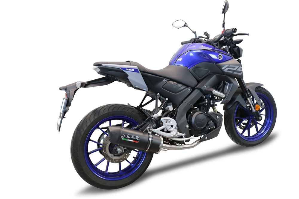 GPR escape compatível com  Yamaha Mt 125 2020-2020, Furore Evo4 Nero, Sistema homologado com catalisador linha completa, silencioso mais coletor 