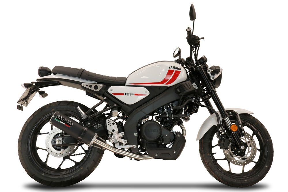 Escape compatível com Yamaha XSR 125 2021-2025, M3 Black Titanium, Escape completo, não legal para países da UE, com db killer removível 