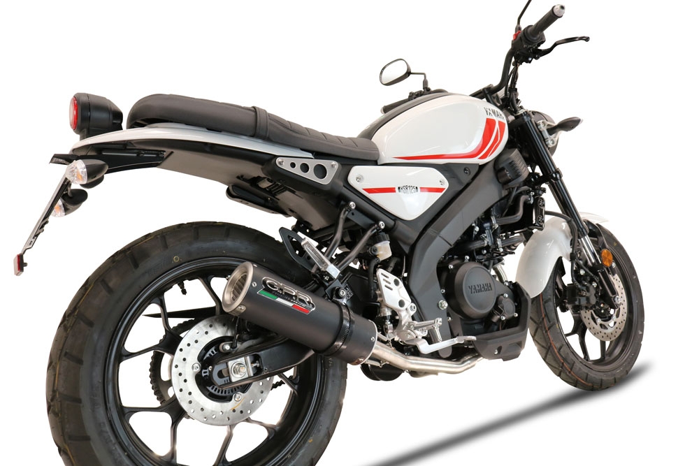 Escape compatível com Yamaha XSR 125 2021-2025, M3 Black Titanium, Escape completo, não legal para países da UE, com db killer removível 
