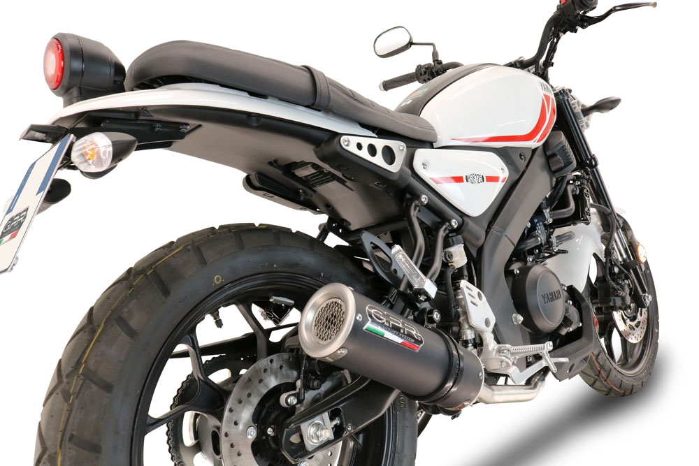 Escape compatível com Yamaha XSR 125 2021-2025, M3 Black Titanium, Escape completo, não legal para países da UE, com db killer removível 