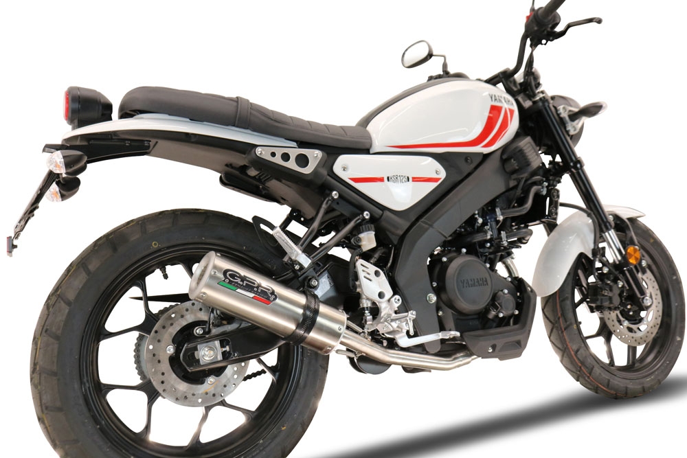 Escape compatível com Yamaha XSR 125 2021-2025, M3 Inox , Escape completo, não legal para países da UE, com db killer removível 