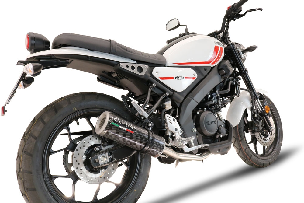 Escape compatível com Yamaha XSR 125 2021-2025, M3 Poppy , Escape completo, não legal para países da UE, com db killer removível 