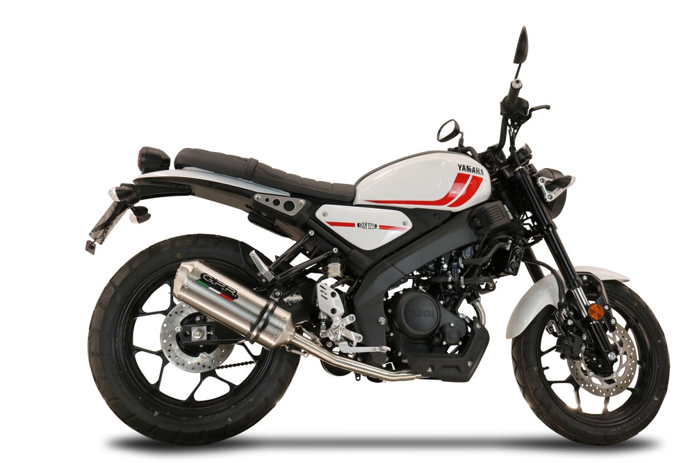 Escape compatível com Yamaha XSR 125 2021-2025, Satinox , Escape completo, não legal para países da UE, com db killer removível 