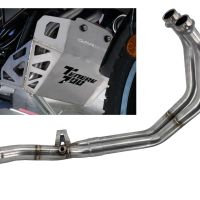 Escape compatível com Yamaha Tenere 700 2019-2020, Decatalizzatore + Paracoppa Titanio, Sistema racing Sistema de tubo para eliminar o catalisador, mais chapa antiderrapante de titânio do motor 