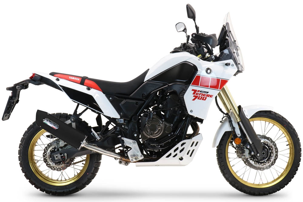 Escape compatível com Yamaha Tenere 700 2019-2020, Furore Evo4 Nero, Escape legal, homologado, silenciador com db killer removível e tubo de ligação específico 