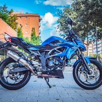 Escape compatível com Kawasaki Z 125 2019-2020, M3 Inox , Sistema racing Silencioso com tubo de ligação 