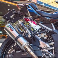Escape compatível com Kawasaki Z 125 2019-2020, M3 Inox , Sistema racing Silencioso com tubo de ligação 