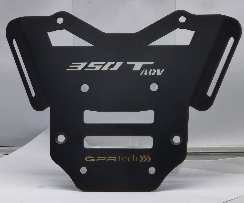 Top case maletas GPR TECH compatível com Zontes 350 T2 ADV 2022/2024 e5 Top Case Alpi-Tech em alumínio, cor preta com placa específica incluída Capacidade Litros 45