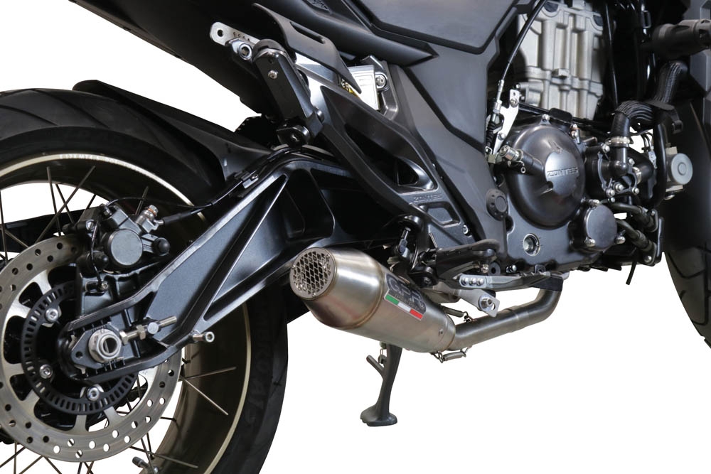 Escape compatível com Zontes 350 T2 ADV 2022-2024, Ultracone, Escape completo, não legal para países da UE, com db killer removível 