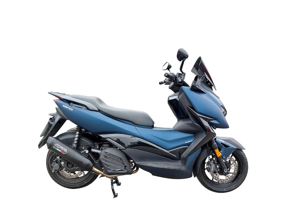 Escape compatível com Zontes M 125 2022-2024, Pentaroad Black, Escape completo, não legal para países da UE, com db killer removível 