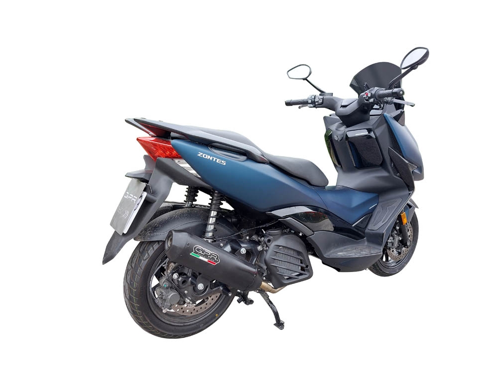 Escape compatível com Zontes M 125 2022-2024, Pentaroad Black, Escape completo, não legal para países da UE, com db killer removível 