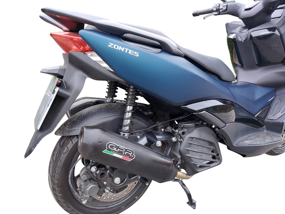 Escape compatível com Zontes M 125 2022-2024, Pentaroad Black, Escape completo, não legal para países da UE, com db killer removível 