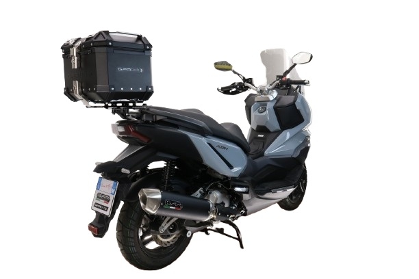 Top case maletas GPR TECH compatível com Bmw G 310 Gs 2017/2021 e4 Top Case Alpi-Tech em alumínio, cor preta com placa específica incluída Capacidade Litros 26