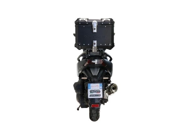Top case maletas GPR TECH compatível com Bmw G 310 Gs 2017/2021 e4 Top Case Alpi-Tech em alumínio, cor preta com placa específica incluída Capacidade Litros 35