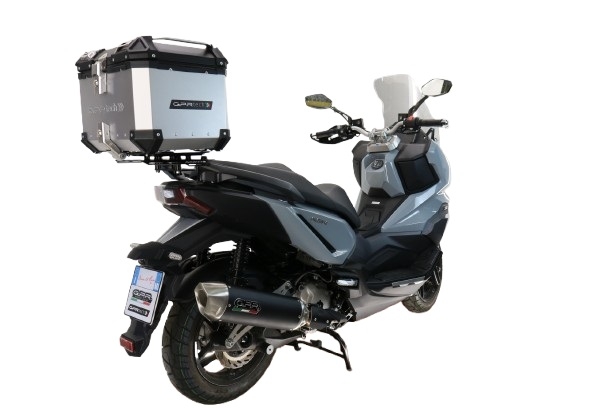 Top case maletas GPR TECH compatível com Bmw G 310 Gs 2017/2021 e4 Top Case Alpi-Tech em alumínio, cor prata com placa específica incluída Capacidade Litros 35
