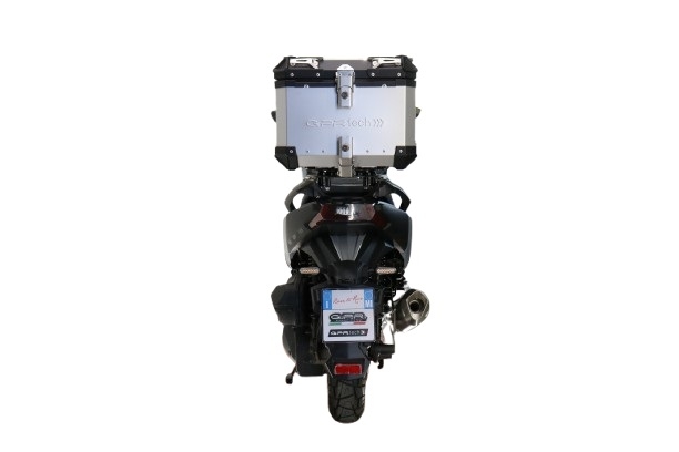 Top case maletas GPR TECH compatível com Bmw G 310 Gs 2017/2021 e4 Top Case Alpi-Tech em alumínio, cor prata com placa específica incluída Capacidade Litros 26