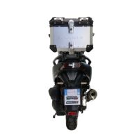Top case maletas GPR TECH compatível com Bmw G 310 Gs 2017/2021 e4 Top Case Alpi-Tech em alumínio, cor prata com placa específica incluída Capacidade Litros 26