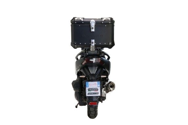 Top case maletas GPR TECH compatível com Bmw G 310 Gs 2017/2021 e4 Top Case Alpi-Tech em alumínio, cor preta com placa específica incluída Capacidade Litros 45