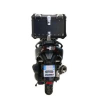 Top case maletas GPR TECH compatível com Bmw G 310 Gs 2017/2021 e4 Top Case Alpi-Tech em alumínio, cor preta com placa específica incluída Capacidade Litros 45