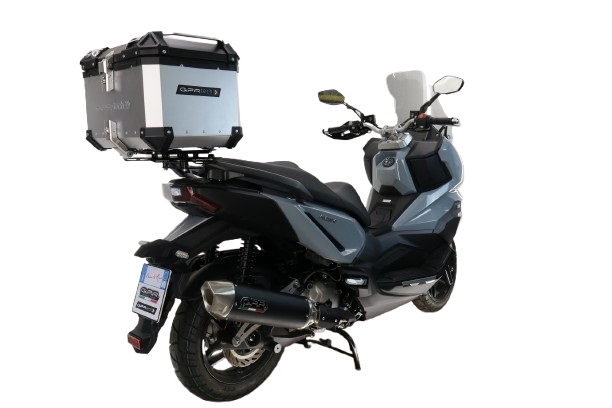 Top case maletas GPR TECH compatível com Bmw G 310 Gs 2017/2021 e4 Top Case Alpi-Tech em alumínio, cor prata com placa específica incluída Capacidade Litros 45