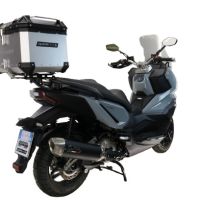 Top case maletas GPR TECH compatível com Bmw G 310 Gs 2017/2021 e4 Top Case Alpi-Tech em alumínio, cor prata com placa específica incluída Capacidade Litros 45