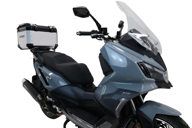 Top case maletas GPR TECH compatível com Bmw G 310 Gs 2017/2021 e4 Top Case Alpi-Tech em alumínio, cor prata com placa específica incluída Capacidade Litros 45