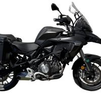 GPR TECH compatível com  Benelli Trk 502 2021/2024 e5 Par de malas laterais em alumínio cor preta com porta-bagagem específico Capacidade 38 LT. + 38 LT.