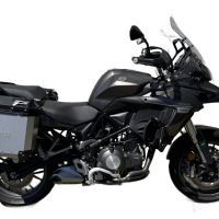 GPR TECH compatível com  Benelli Trk 502 2021/2024 e5 Par de malas laterais em alumínio cor prata com porta-bagagem específico Capacidade 38 LT. + 38 LT.