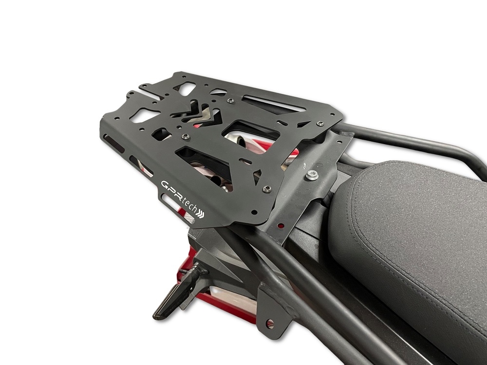 GPR TECH compatível com Voge 625DSX 2024/2026 e5 Placa de encaixe específica Top Case ALPITECH 35+45+55 LT compatível com bagageiro original, aço inox com 4 pontos de ancoragem