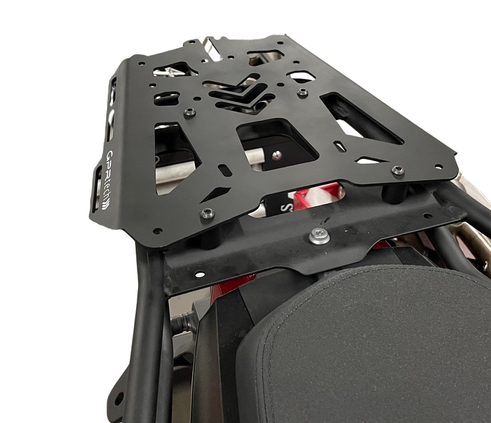 GPR TECH compatível com Voge 625DSX 2024/2026 e5 Placa de encaixe específica Top Case ALPITECH 35+45+55 LT compatível com bagageiro original, aço inox com 4 pontos de ancoragem