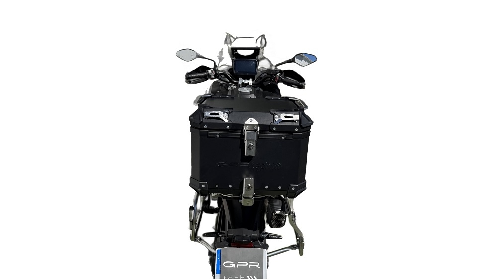Top case maletas GPR TECH compatível com Voge 525DSX 2023/2025 e5 Top Case Alpi-Tech em alumínio, cor preta com placa específica incluída Capacidade Litros 35