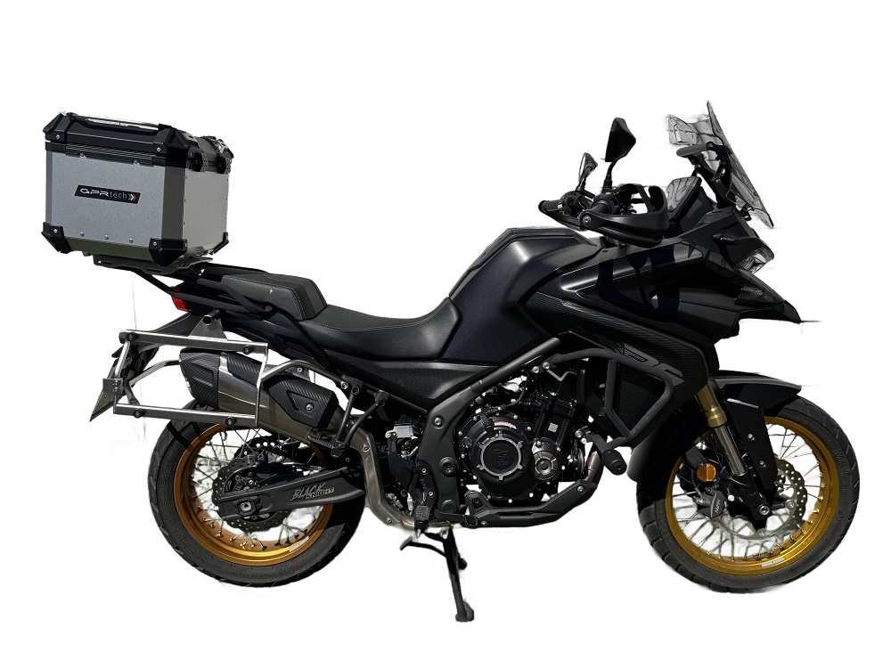 Top case maletas GPR TECH compatível com Voge 525DSX 2023/2025 e5 Top Case Alpi-Tech em alumínio, cor prata com placa específica incluída Capacidade Litros 35