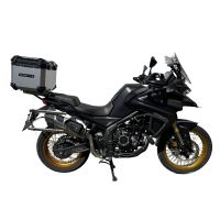 Top case maletas GPR TECH compatível com Voge 525DSX 2023/2024 e5 Top Case Alpi-Tech em alumínio, cor prata com placa específica incluída Capacidade Litros 35
