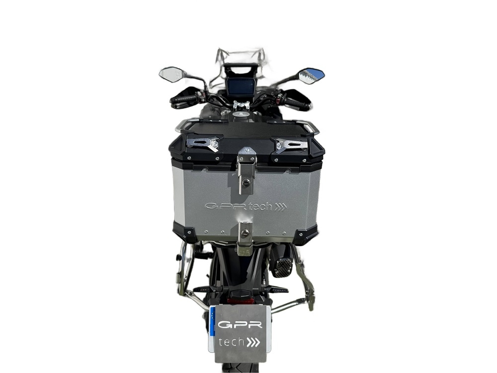 Top case maletas GPR TECH compatível com Voge 525DSX 2023/2025 e5 Top Case Alpi-Tech em alumínio, cor prata com placa específica incluída Capacidade Litros 35