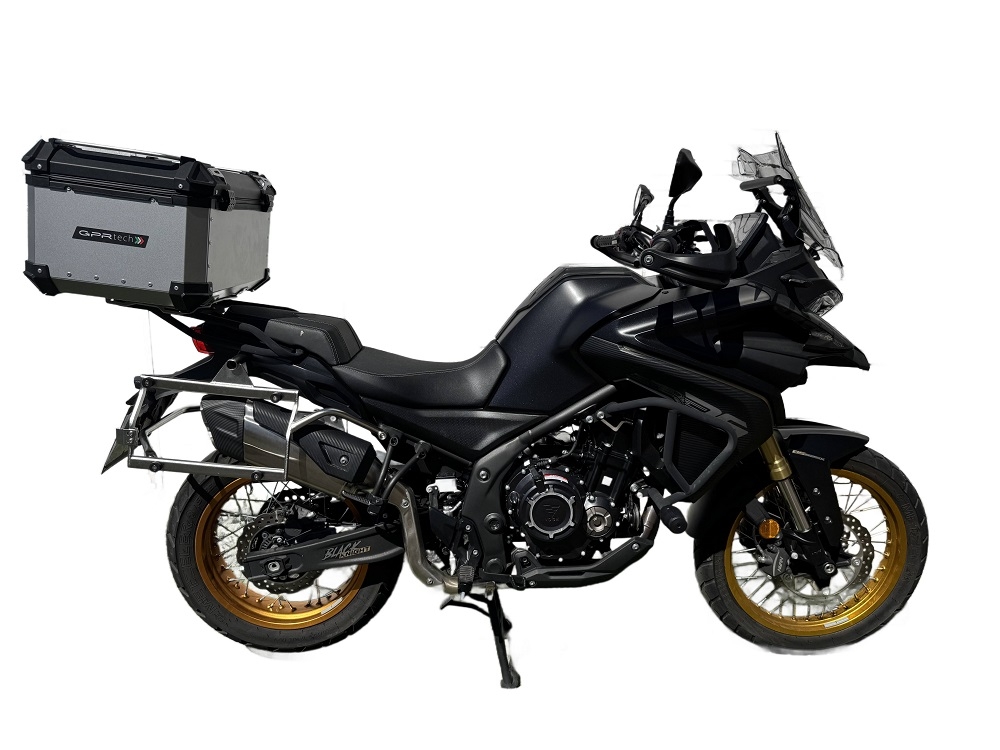 Top case maletas GPR TECH compatível com Voge 525DSX 2023/2025 e5 Top Case Alpi-Tech em alumínio, cor prata com placa específica incluída Capacidade Litros 45