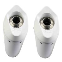 Escape compatível com Kawasaki Zzr 1400 2023-2024, Albus Ceramic, Par de silenciosos de escape homologadas, com db killer removível e tubos de ligação específicos 