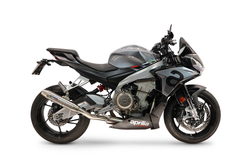 GPR escape compatível com Aprilia RS 660 2021-2024, Deeptone Inox, Escape completo, não legal para países da UE, com db killer removível 
