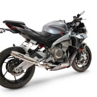 GPR escape compatível com Aprilia RS 660 2021-2024, Deeptone Inox, Escape completo, não legal para países da UE, com db killer removível 