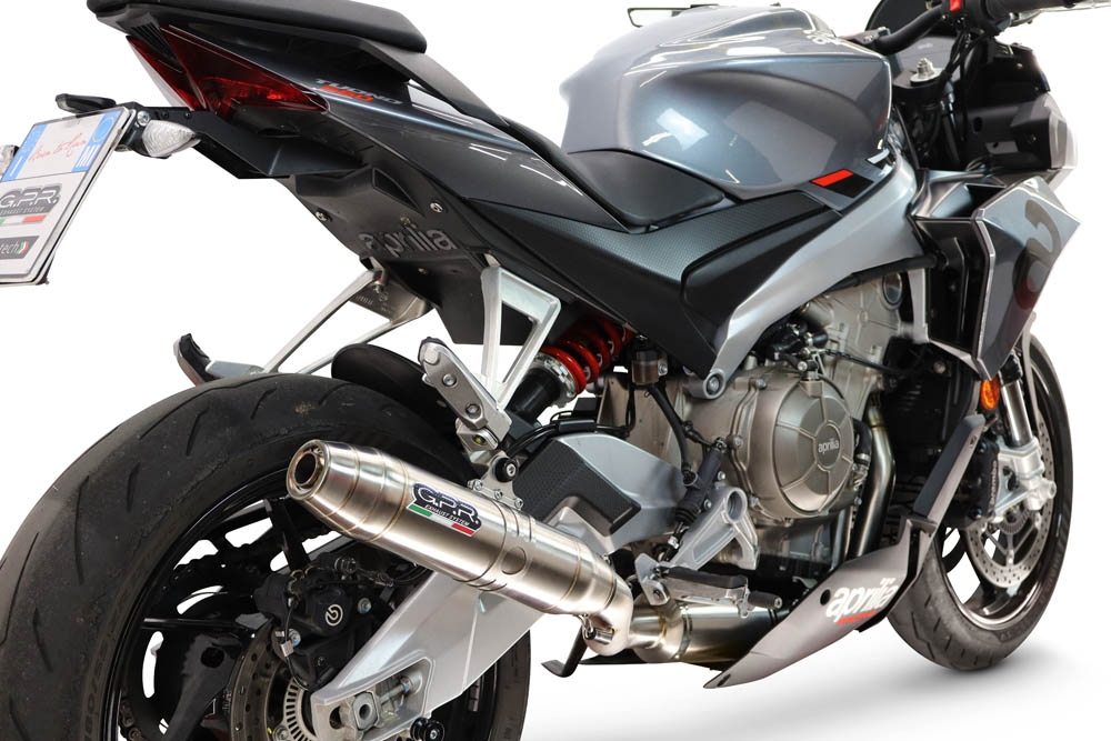 GPR escape compatível com Aprilia RS 660 2021-2024, Deeptone Inox, Escape completo, não legal para países da UE, com db killer removível 