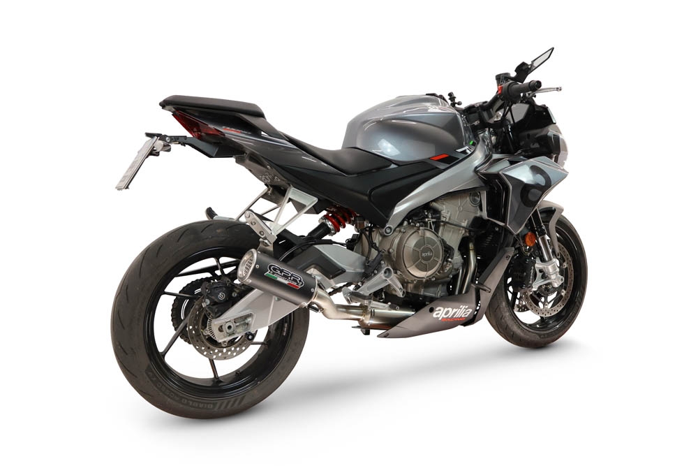 GPR escape compatível com Aprilia RS 660 2021-2024, M3 Black Titanium, Escape completo, não legal para países da UE, com db killer removível 