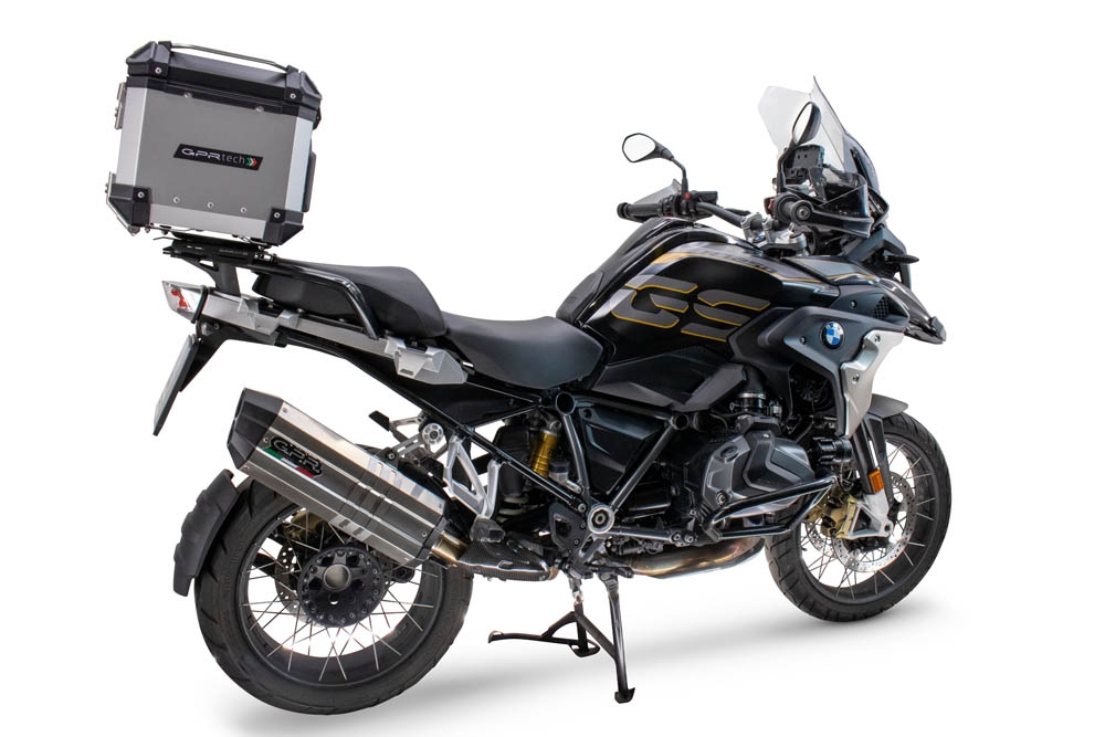 Top case maletas GPR TECH compatível com Bmw R 1200 Gs 2017/2018 e4 Top Case Alpi-Tech em alumínio, cor prata com placa específica incluída Capacidade Litros 35