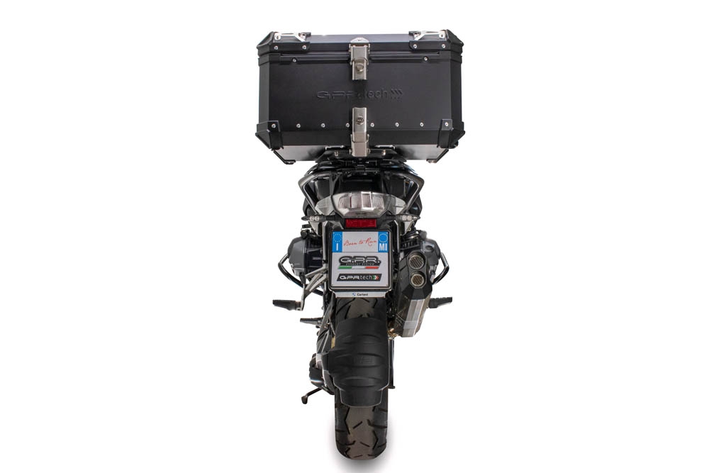 Top case maletas GPR TECH compatível com Bmw R 1200 Gs 2017/2018 e4 Top Case Alpi-Tech em alumínio, cor preta com placa específica incluída Capacidade Litros 55