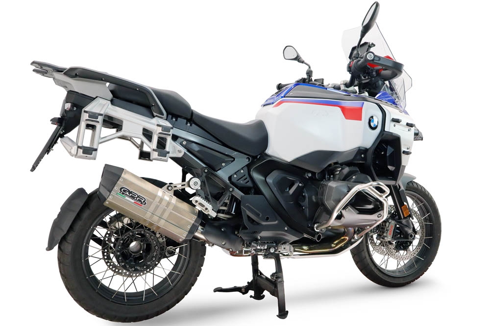 GPR escape compatível com Bmw R 1300 GS Adventure 2024-2026, Hyper Sonic Titanium, Escape legal, homologado, silenciador com db killer removível e tubo de ligação específico 