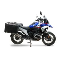 GPR TECH compatível com  Bmw R 1300 GS 2024/2026 Par de malas laterais em alumínio cor preta com porta-bagagem específico Capacidade 38 LT. + 38 LT.